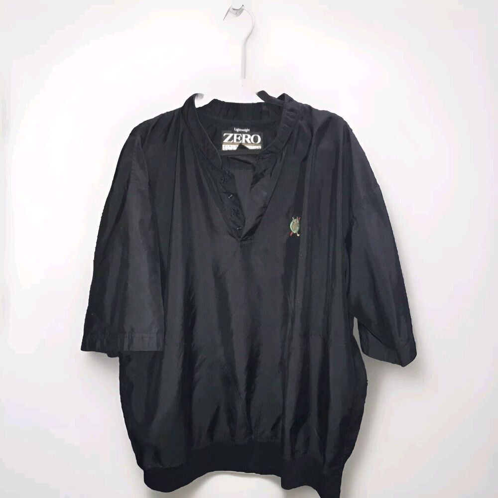 Zero Restriction Wind Stopper Rain Wear Golf Pullover Mens XL Black Short Sleeve